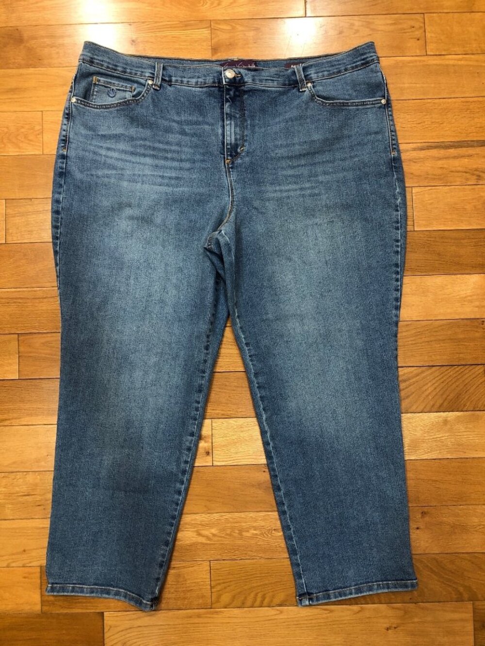 Gloria Vanderbilt Amanda Straight Leg Stretch Comfort Blue Jeans Size 22WS